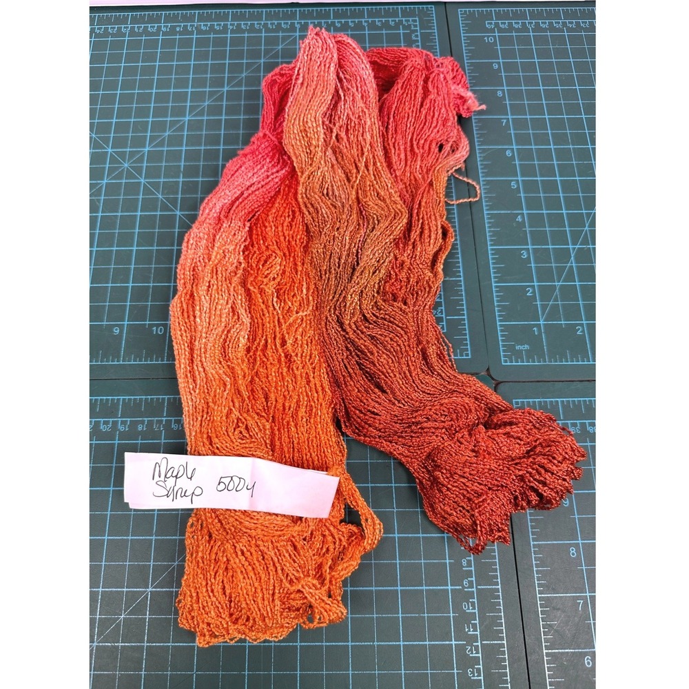 Hand Dyed Maple Syrup Orange Red Variegated Textured Yarn 500g Bulk Lot